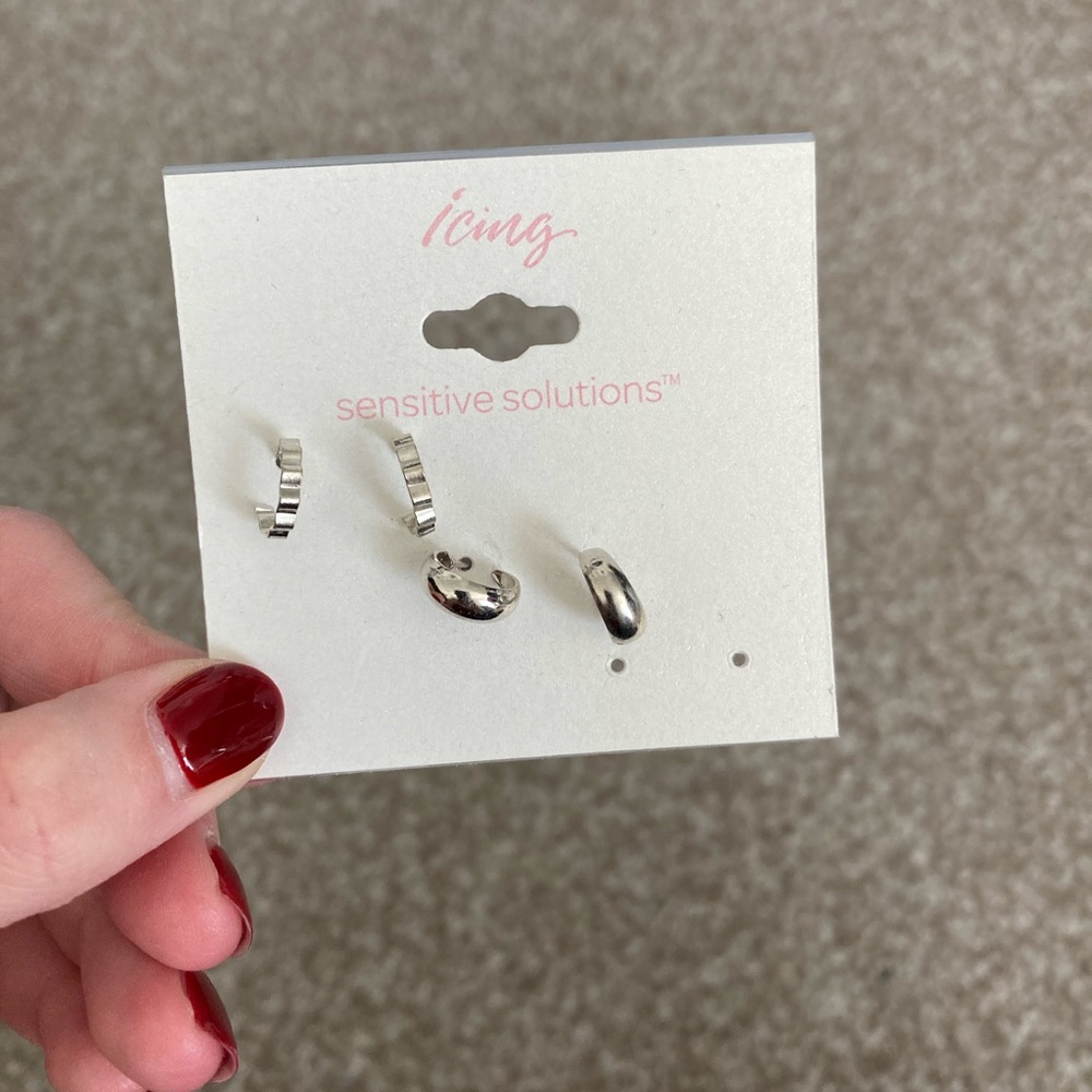 Icing Two Piece Sterling Ear Set Hoops